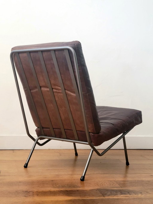 Koene Oberman fauteuil voor Gelderland in leer en staal, Nederland, jaren ’50 – Leather, Metal (photo 2 of 9)