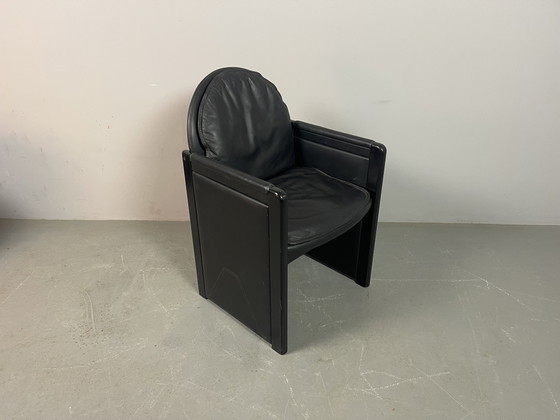 Mid-Century Bulo Belgium Armchair in Black Leather, Postmodern / Memphis Style, 1980s Ref.: CH2017 (photo 2 of 10)