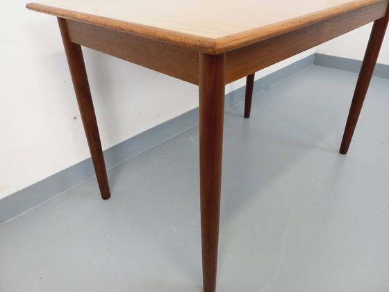Image 1 of Rectangular dining table in vintage Scandinavian style, made of teak and melamine, from the 1950s and 60s.