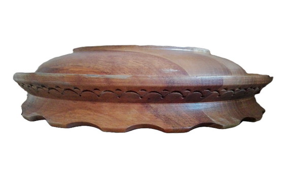 Image 1 of Vintage Hand Carved Wooden Bowl, Dish, Plate 
