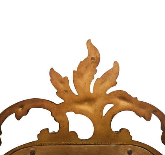 Image 1 of Vintage French Country Syroco Gold Wall Mantel Mirror with Scrolls and Flourishes