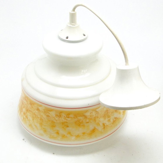Brass and Glass Pendant Lamp from Polam, 1980s (photo 3 of 5)