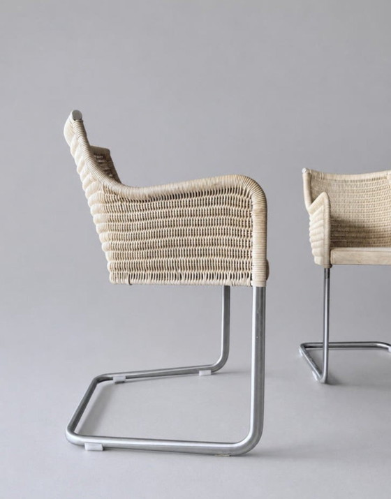 Image 1 of 2 Vintage Tecta D43 stoelen – William Dunkel - Beige Suede
