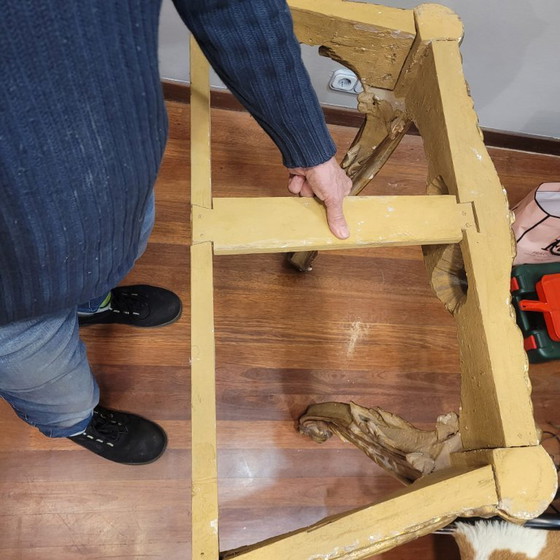 Image 1 of Consolle a muro, in legno intagliato e dorato, stile Luigi XV, XVIII secolo – Francia