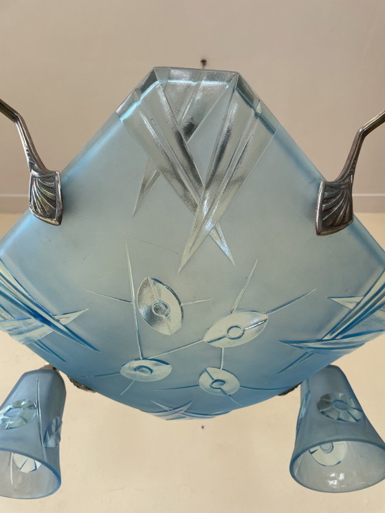 Image 1 of Lampe pendante Art Deco 1930 Degué French