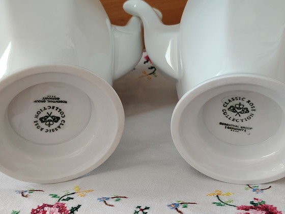 Image 1 of Set caffettiera e moka Rosenthal classic rose Maria white