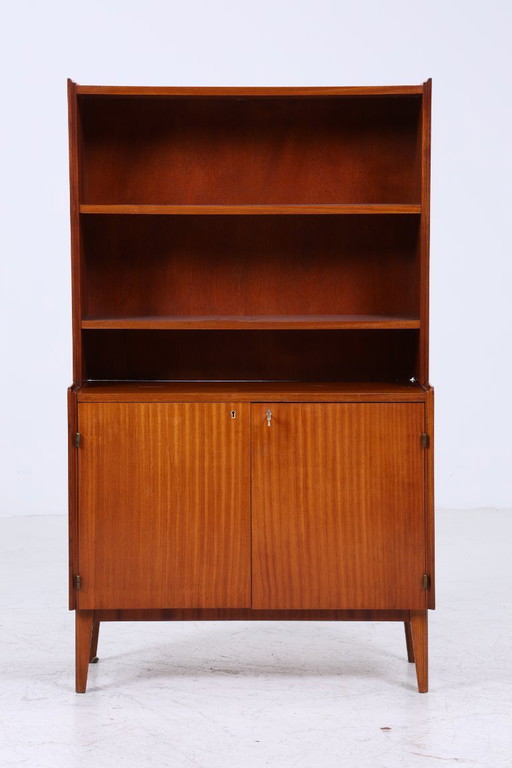 Vintage bookshelf 60s | Mid - Century shelf retro wood storage #05-70