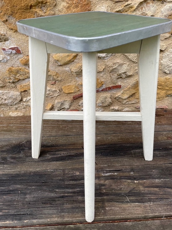 Image 1 of Vintage, Farmhouse, Tabouret en bois 1950's