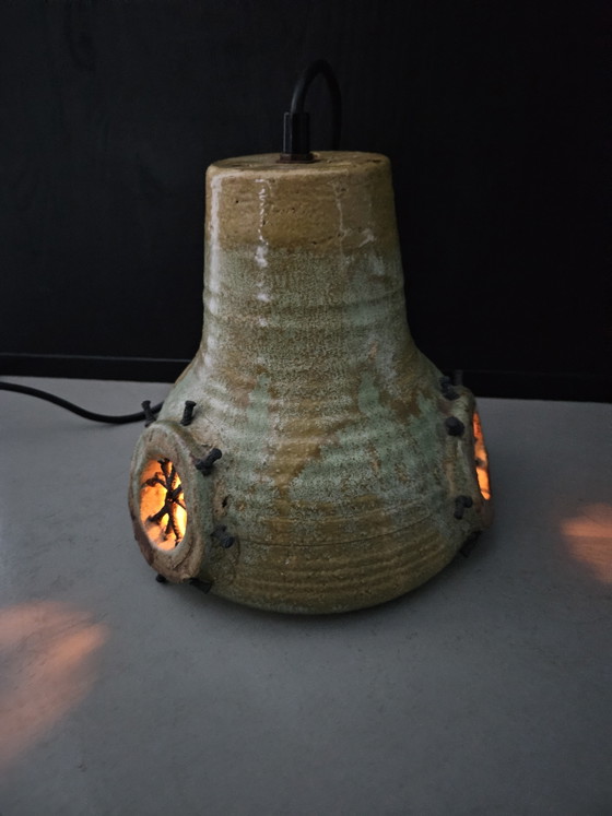 Image 1 of Set di lampade a sospensione brutaliste in ceramica, anni '70