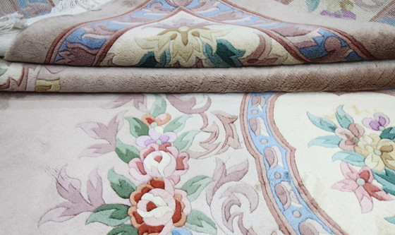 Image 1 of Tappeto moderno originale annodato a mano in stile cinese antico di Pechino, 315 x 212 cm, ottime condizioni.