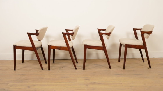 Image 1 of Juego de 4 sillas de comedor | Kai Kristiansen | Silla Z - modelo 42 | Palisandro