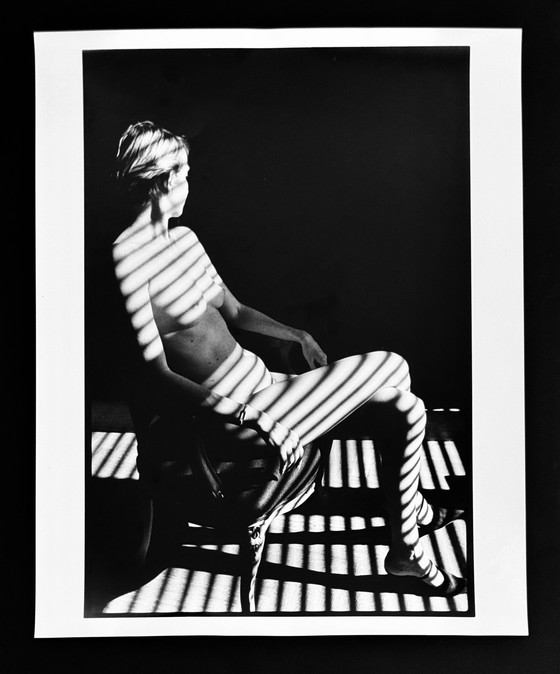 Image 1 of Michel Pinel ( 1949 ) - Grande photographie 50cm x 40cm / Femme zébrée