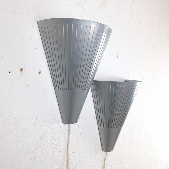 Image 1 of 2x wandlamp Ikea Klyka V9811 aluminium jaren 80