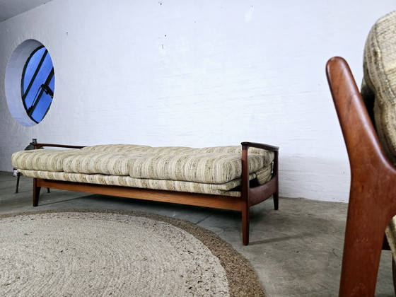 Image 1 of Eugen Schmidt Sofa Daybed jaren 60 Mid Century Zitgroep Fauteuilset Easy Chair Vintage