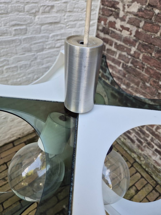 Image 1 of Vintage XL space age plastic geometric pendant lamp