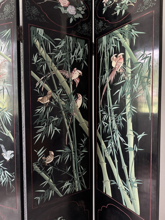 Image 1 of Biombo chino antiguo lacado de Coromandel