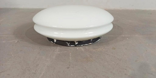 vintage opaline glass round ceiling lamp