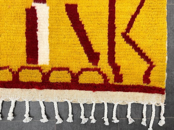 Image 1 of Alfombra de lana de estilo bohemio marroquí - 229 cm x 158 cm