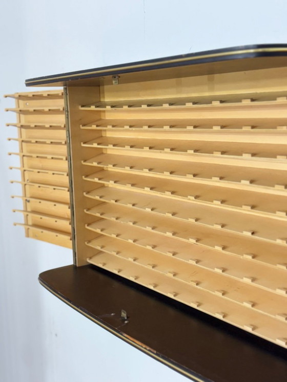 Image 1 of Beautiful vintage Pelikan wall cabinet, wall cupboard, hanging display cabinet, mid-century modern