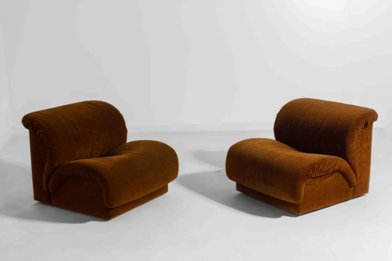Image 1 of Modular Sofa Set in rust-brown fabric by Doimo, Italy (1970s)