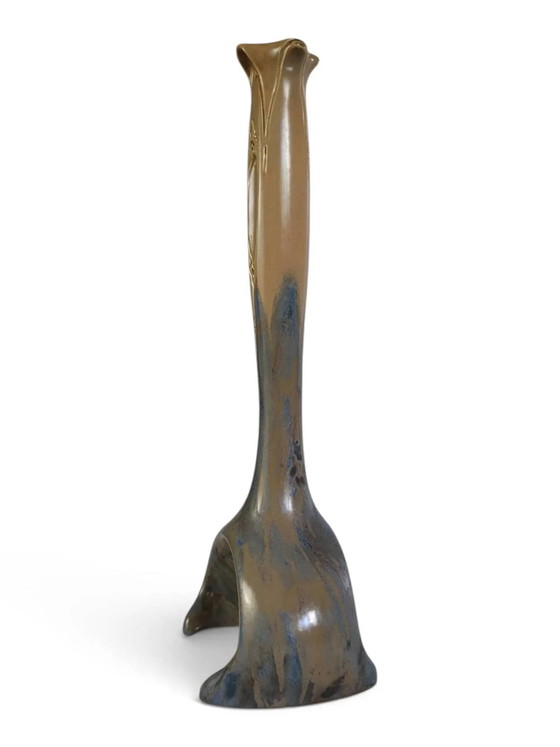Art Nouveau vase in flamed glazed stoneware — Pierrefonds – Porcelain (photo 3 of 15)