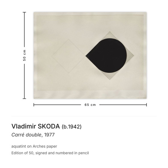 Vladimir Skoda Signed Aquatint Carré Double 1977 – Lithographs & prints, Paper (photo 3 of 5)