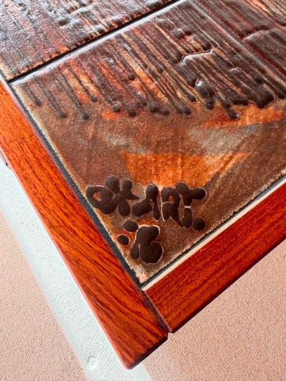 Image 1 of Tavolino da caffè vintage in teak con piastrelle, Danimarca 1960