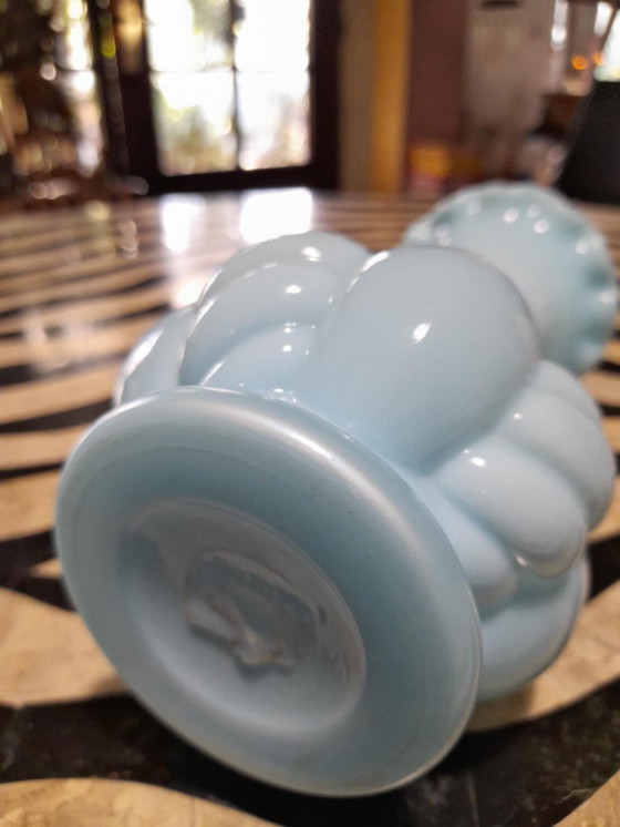Image 1 of art deco vase opaline blue