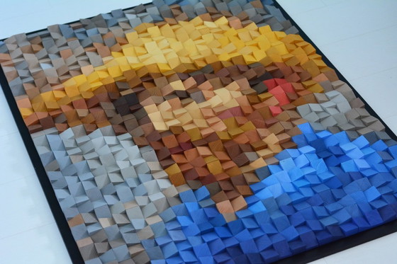 Image 1 of Van Gogh in Pixels – Wooden Mosaic Portrait