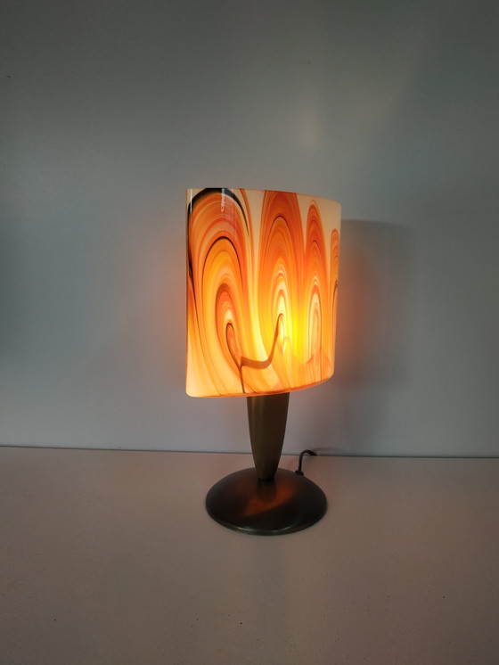 Image 1 of Vintage '60-70s Style' Glass Table Lamp