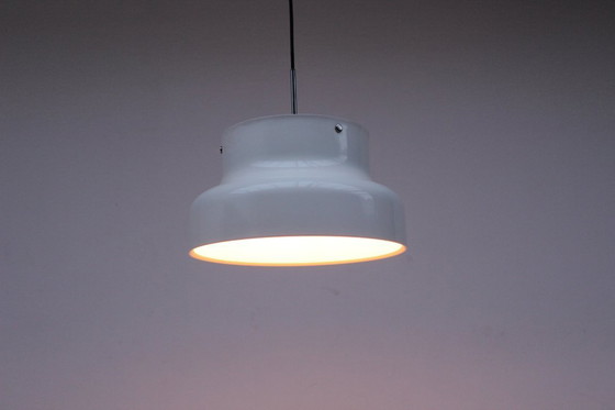 Image 1 of Fast wie neu! Anders Pehrson weiße Vintage Bumling Designer Pendelleuchte, 400 Edition, Ateljé Lyktan Deckenlampe, Schweden 1968