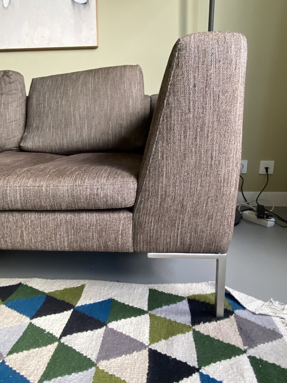 Image 1 of Canapé d'angle Montel Tristan en tissu marron