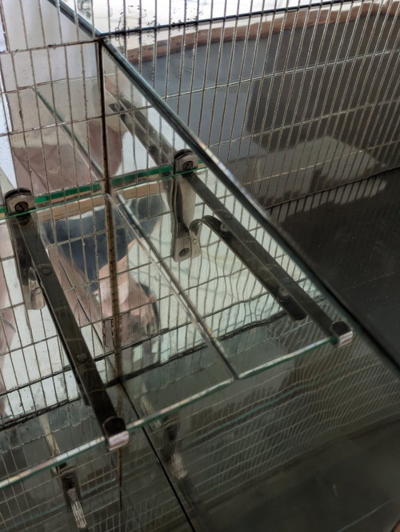 Image 1 of Dassi - Vittorio Dassi - Table d'appoint - Cristal, Bois, Laiton - Intérieur miroir