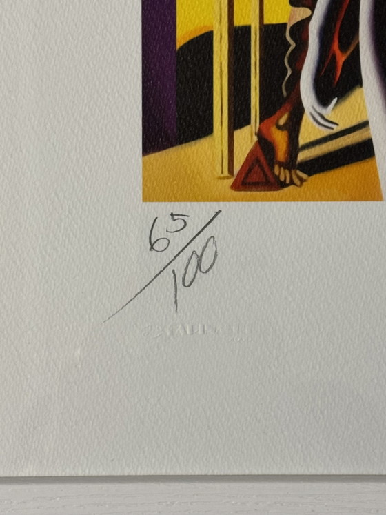Mark Kostabi Metaphysical Encounter Silkscreen, 43×56 cm Framed – Lithographs & prints, Paper, Wood (photo 4 of 6)