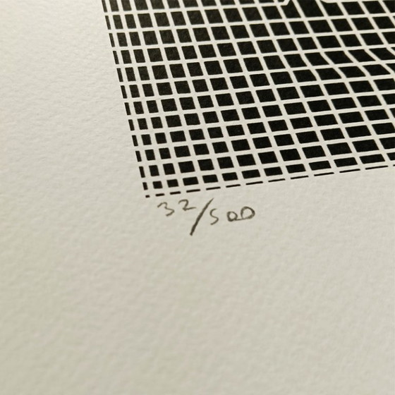 Image 1 of Lithografie van Victor Vasarely uit de jaren 70, gelimiteerde oplage en nummering.
