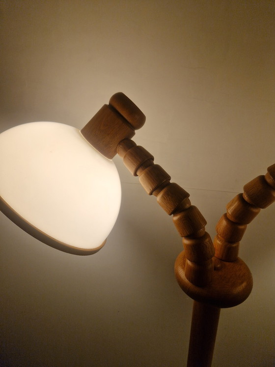 Image 1 of Vintage Pine Wooden Mushroom Floorlamp