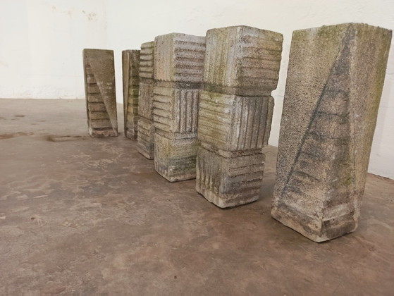 Image 1 of 6 vintage brutalistische plantenpotten