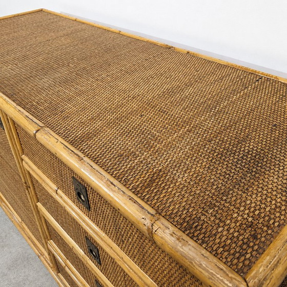 Aparador antiguo de ratán y bambú, Italia, circa 1970. – Cómodas, Bamboo (photo 6 of 9)