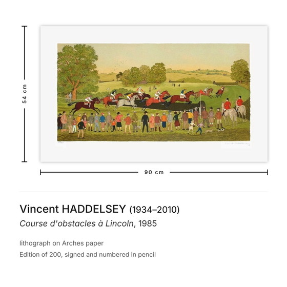 Image 1 of Vincent Haddelsey Hindernislauf in Lincoln Signierte Lithografie 1985
