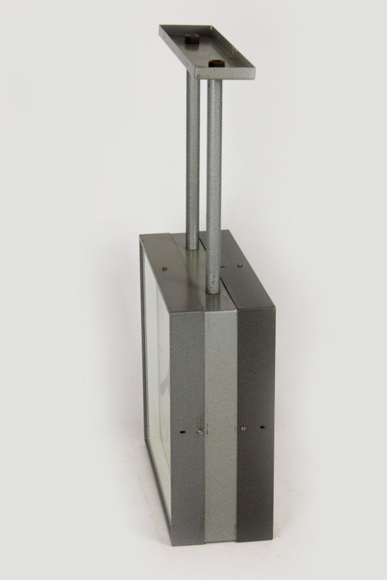 Image 1 of Große, doppelseitige Eisenbahnuhr von Pragotron, 1980er Jahre