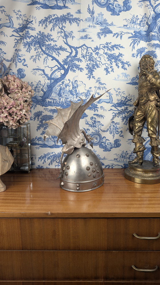 Image 1 of Fantástico casco de metal de Sigurd el Dragón, atrezo de ópera del siglo XIX