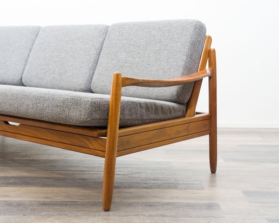 Image 1 of 60s daybed/sofa in teak, newly upholstered.