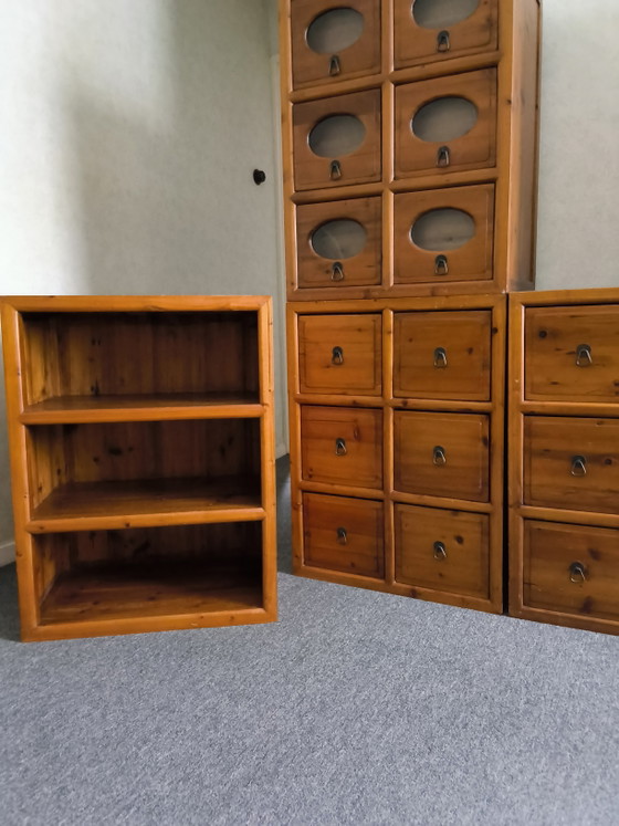 Image 1 of Japanse houten (voorraad)  kast, 6 delig