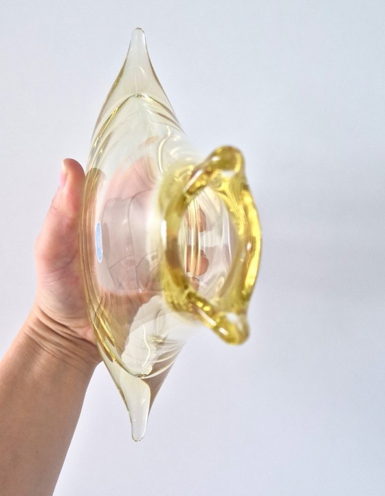 Vase en verre d'art tchèque vintage des années 1960 par Miloslav Klinger - Železný Brod Glass (photo 5 of 9)