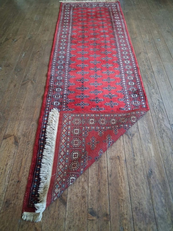 Tapis Galerie Boukhara Noué Main 262×80cm, Coton, Laine, Multicolore (photo 12 sur 14)