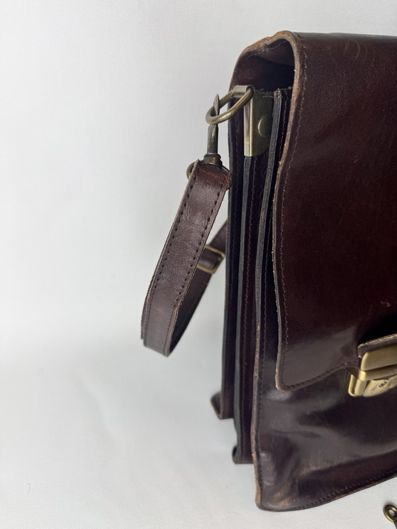 Image 1 of Cartella in pelle vintage di Lederwaren Kerkhof (Paesi Bassi) - con chiavi