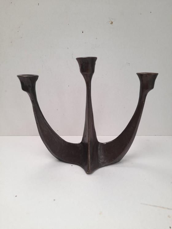 Brutalistischer Bronzeleuchter von Horst Dalbeck – Kerzenhalter (photo 5 of 5)