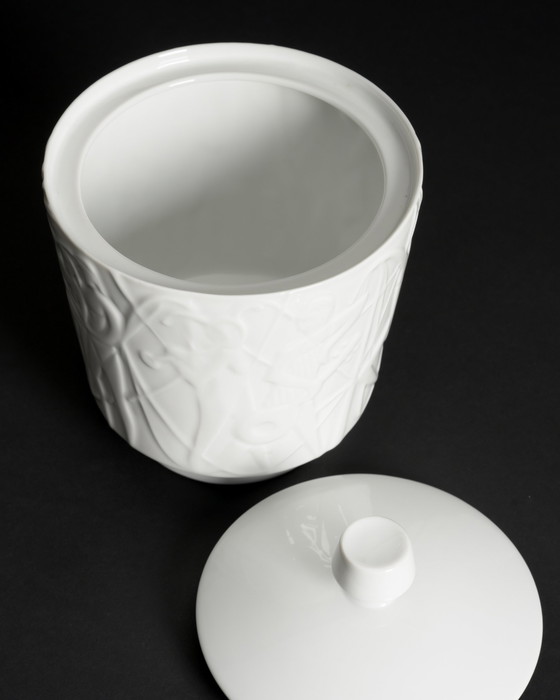 Image 1 of Mid Century KURT WENDLER pour EDELSTEIN "ATHEN" Vase en porcelaine et couvercle-Boîte 1957