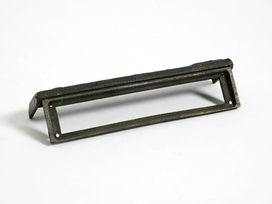 Image 1 of A set of solid, heavy 1970s Brutalist pull handles with letter slot and doorbell, made of bronze by Alpan Germany