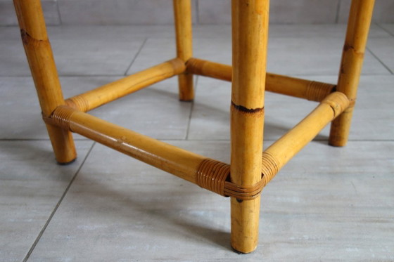 Vintage Rattan and Bamboo High Stool (photo 10 of 10)